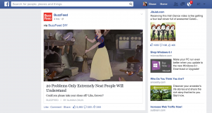 Facebook Newsfeed example with Buzzfeed